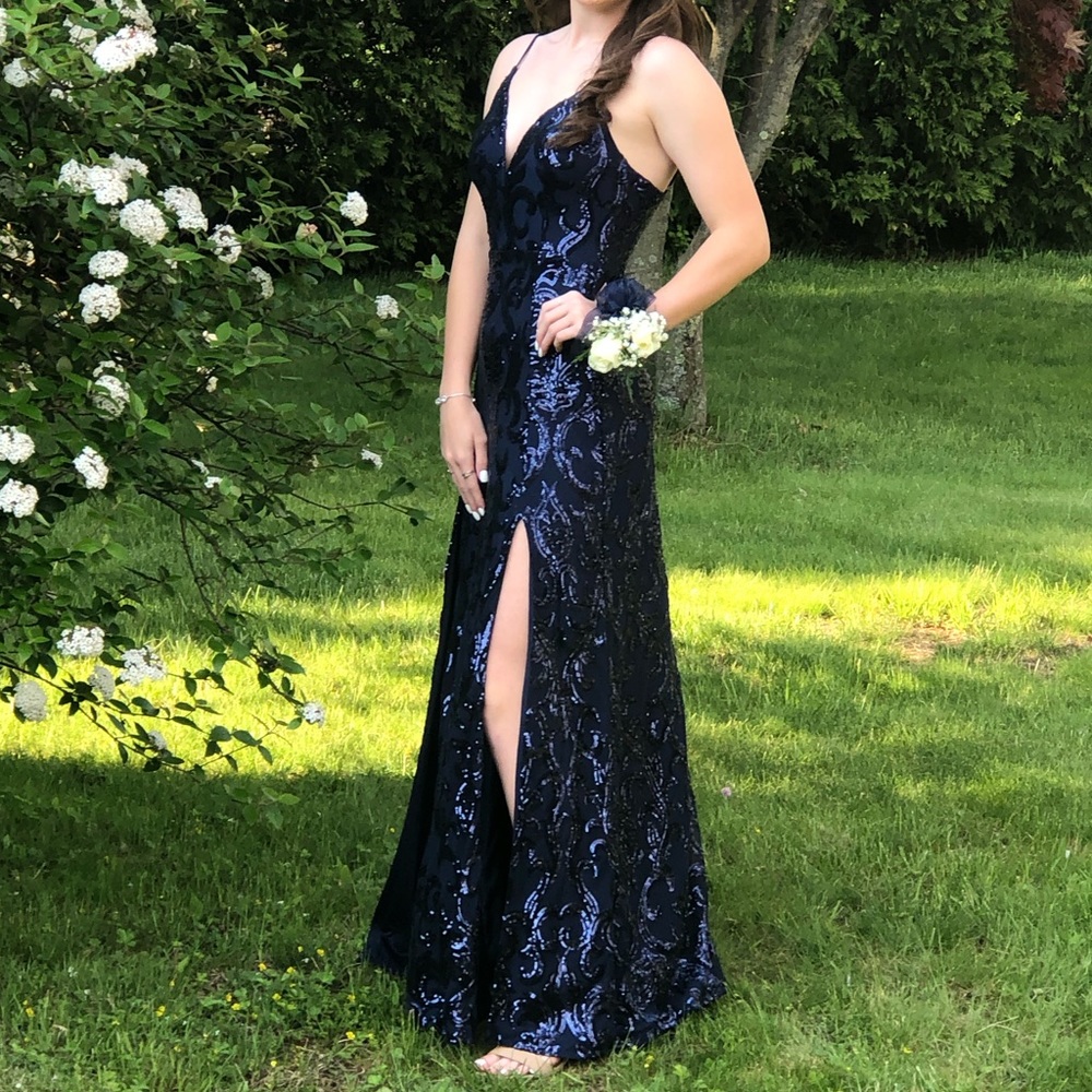 Prom/homecoming dress navy blue sparkles